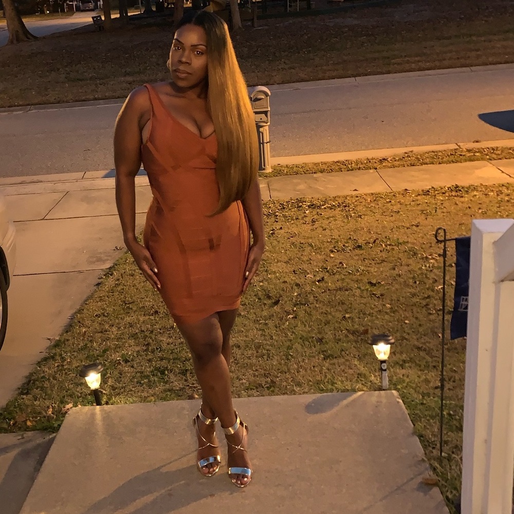 Fashion nova bronze medium dress